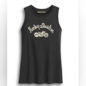 Harley-Davidson Women's Embroidered Tank Top Black/White Size Medium